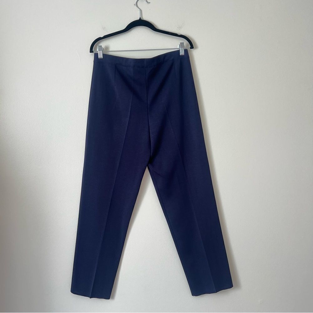 Ming Wang Straight Leg Knit Pull on Pants Navy Blue Size Large Petite - Picture 5 of 8